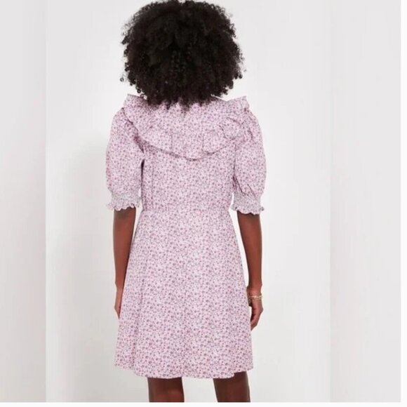 Tuckernuck x Hyacinth House Mini Dress Ruffle Floral Periwinkle Purple New Small - Picture 5 of 11